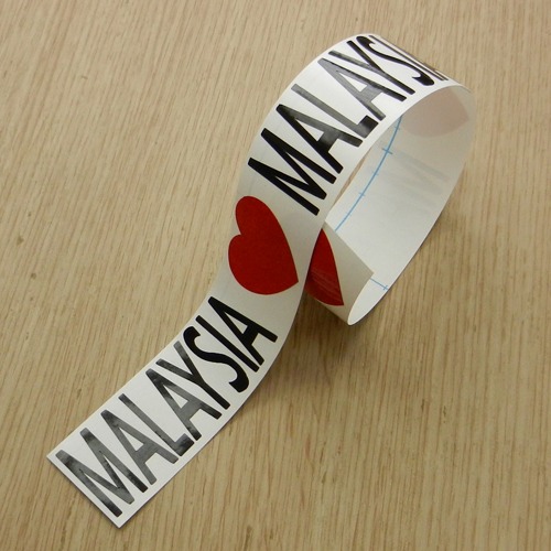 [레터링 라인 스티커]하트-말레이시아색깔있는 부분만이 스티커입니다.