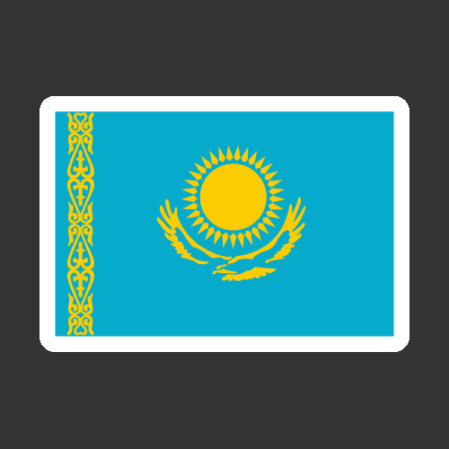 [국기] 카자흐스탄 국기스티커[Digital Print]