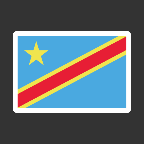 [국기] 콩고민주공화국 국기스티커[Digital Print]