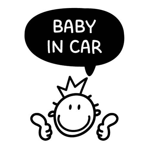 [BABY IN CAR]짱이야! 왕자님색깔있는  부분만이 스티커입니다