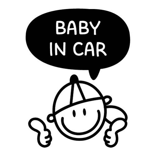 [BABY IN CAR]짱이야! 소년색깔있는  부분만이 스티커입니다