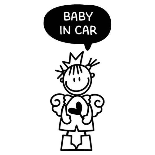 [BABY IN CAR]하트요정-공주님색깔있는  부분만이 스티커입니다