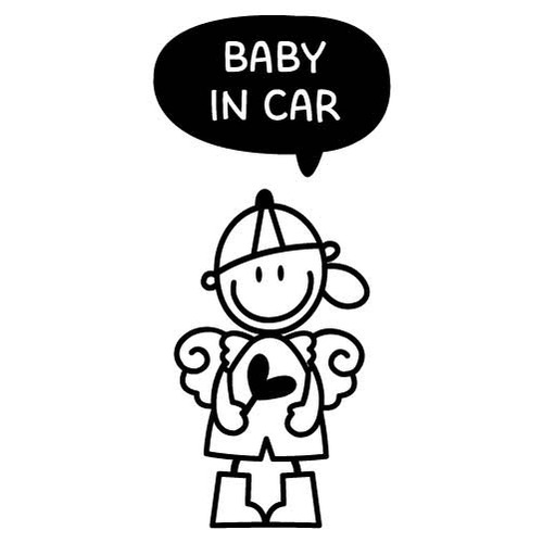 [BABY IN CAR]하트요정-소년색깔있는  부분만이 스티커입니다