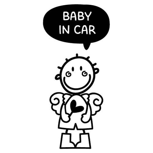 [BABY IN CAR]하트요정-수줍boy색깔있는  부분만이 스티커입니다