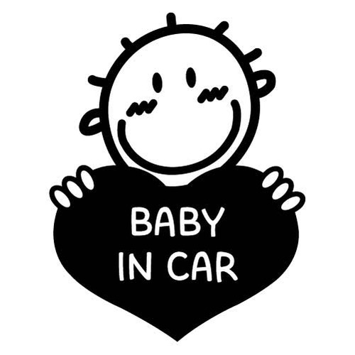 [BABY IN CAR]하트팡팡-부끄럼boy색깔있는  부분만이 스티커입니다