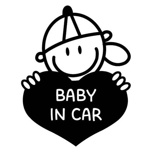 [BABY IN CAR]하트팡팡-소년색깔있는  부분만이 스티커입니다