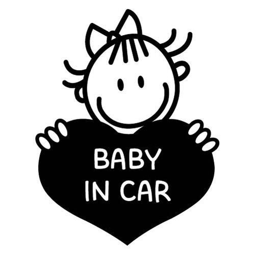 [BABY IN CAR]하트팡팡-소녀색깔있는  부분만이 스티커입니다
