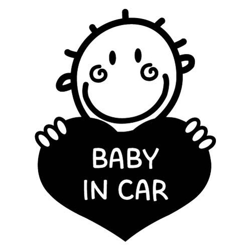 [BABY IN CAR]하트팡팡-수줍boy색깔있는  부분만이 스티커입니다