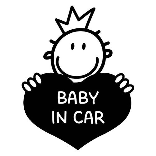 [BABY IN CAR]하트팡팡-왕자님색깔있는  부분만이 스티커입니다