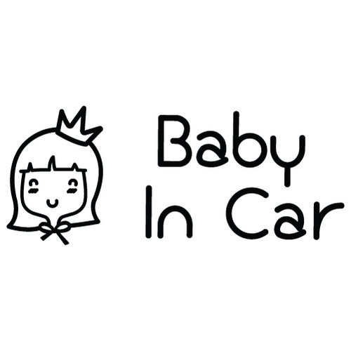 [Baby In Car]소녀감성 올리브-러블리 티아라색깔있는  부분만이 스티커입니다