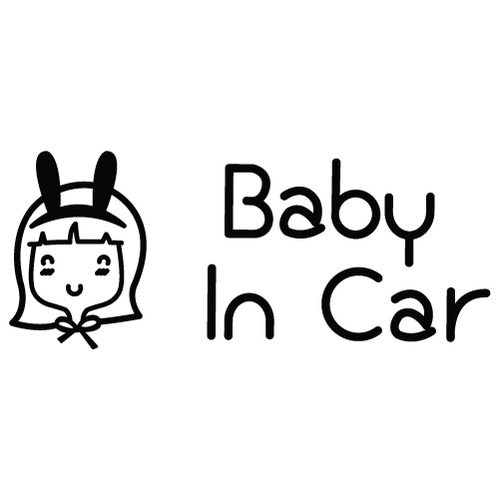 [Baby In Car]소녀감성 올리브-러블리 토끼머리띠색깔있는  부분만이 스티커입니다