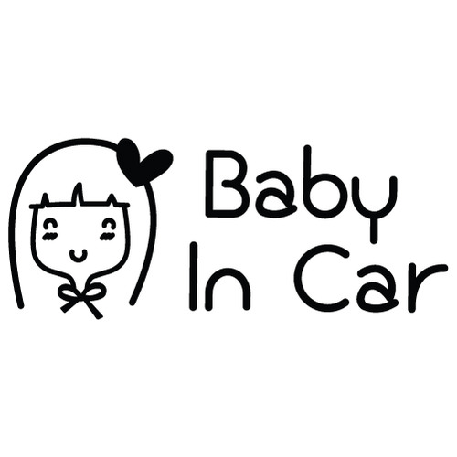 [Baby In Car]소녀감성 올리브-청순 하트색깔있는  부분만이 스티커입니다