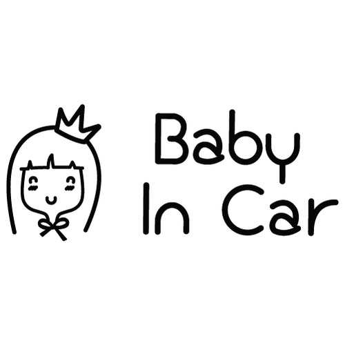 [Baby In Car]소녀감성 올리브-청순 티아라색깔있는  부분만이 스티커입니다