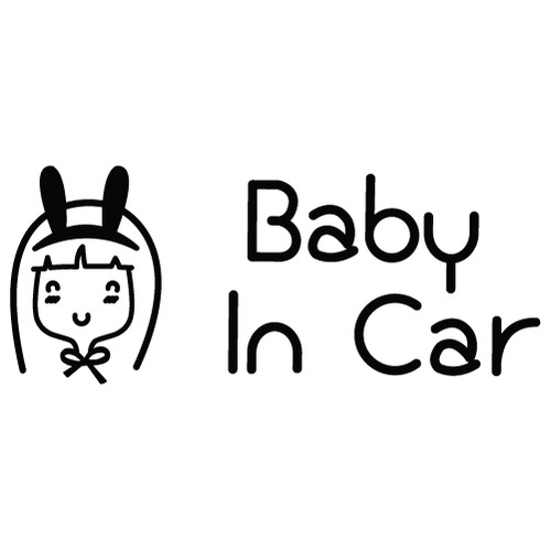 [Baby In Car]소녀감성 올리브-청순 토끼머리띠색깔있는  부분만이 스티커입니다
