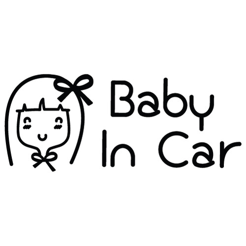 [Baby In Car]소녀감성 올리브-청순 리본색깔있는  부분만이 스티커입니다