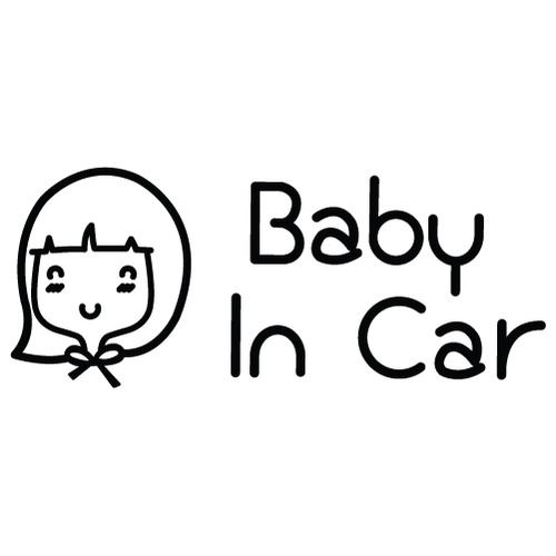 [Baby In Car]소녀감성 올리브-프리티 색깔있는  부분만이 스티커입니다