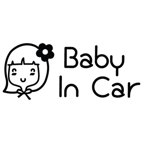 [Baby In Car]소녀감성 올리브-프리티 플라워색깔있는  부분만이 스티커입니다