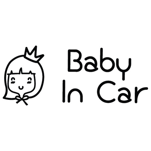 [Baby In Car]소녀감성 올리브-프리티 티아라색깔있는  부분만이 스티커입니다