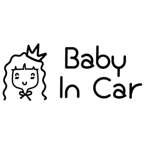 [Baby In Car]소녀감성 올리브-로맨틱 티아라색깔있는  부분만이 스티커입니다