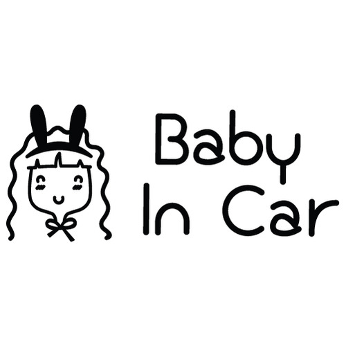 [Baby In Car]소녀감성 올리브-로맨틱 토끼머리띠색깔있는  부분만이 스티커입니다