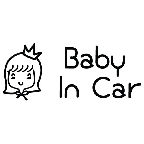 [Baby In Car]낭만창고 올리브-러블리 티아라색깔있는  부분만이 스티커입니다