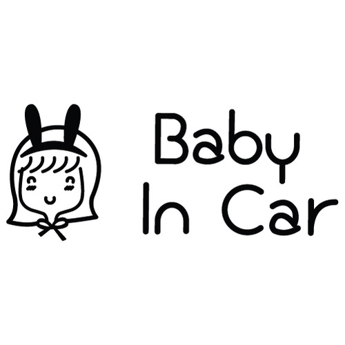 [Baby In Car]낭만창고 올리브-러블리 토끼머리띠색깔있는  부분만이 스티커입니다