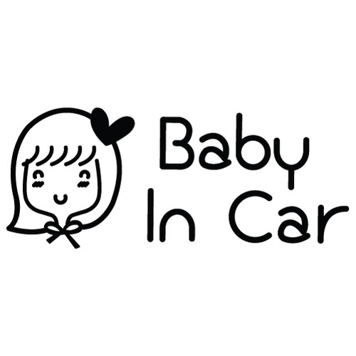 [Baby In Car]낭만창고 올리브-프리티 하트색깔있는  부분만이 스티커입니다