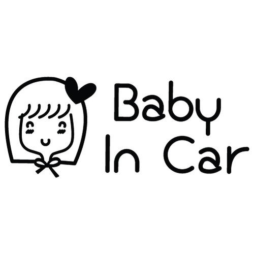 [Baby In Car]낭만창고 올리브-큐티 하트색깔있는  부분만이 스티커입니다