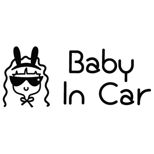 [Baby In Car]트윙클 올리브-로맨틱 토끼머리띠색깔있는  부분만이 스티커입니다