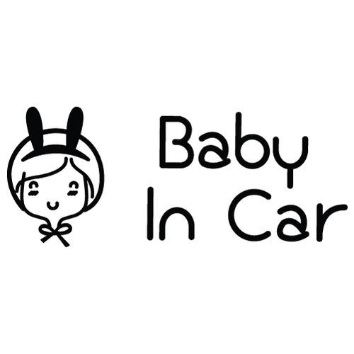 [Baby In Car]멋쟁이 봉봉-토끼머리띠 색깔있는  부분만이 스티커입니다