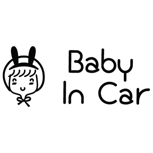 [Baby In Car]낭만창고 봉봉-토끼머리띠색깔있는  부분만이 스티커입니다