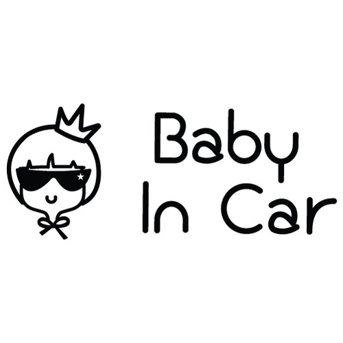 [Baby In Car]트윙클 올리브-티아라색깔있는  부분만이 스티커입니다