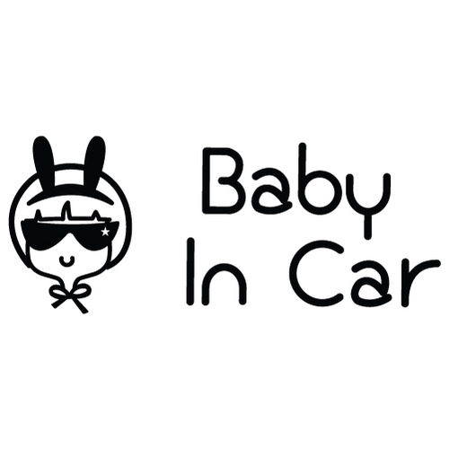 [Baby In Car]트윙클 봉봉-토끼머리띠색깔있는  부분만이 스티커입니다
