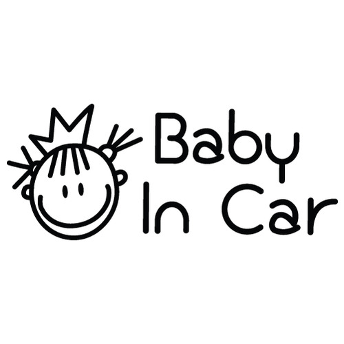 [Baby In Car]공주님색깔있는  부분만이 스티커입니다