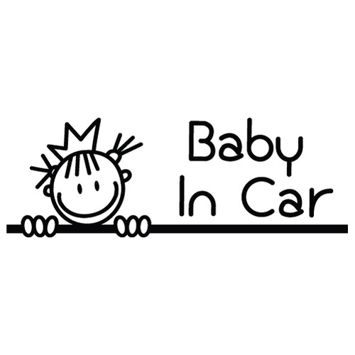 [Baby In Car]꿈꾸는 공주님색깔있는  부분만이 스티커입니다