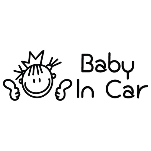 [Baby In Car]짱이야! 공주님색깔있는  부분만이 스티커입니다