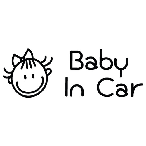 [Baby In Car]소녀색깔있는  부분만이 스티커입니다