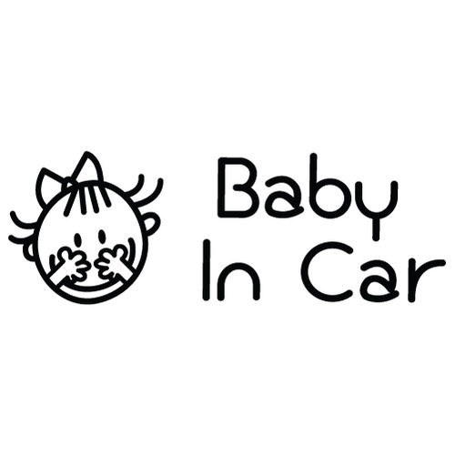[Baby In Car]히히히~ 소녀색깔있는  부분만이 스티커입니다