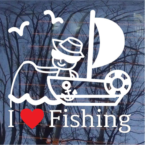 [낚시] I ♥ Fishing사진상 [ 화이트 + 레드 하트 ] 부분만이 스티커 입니다~