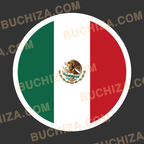 멕시코 원형 국기 스티커[Digital Print]