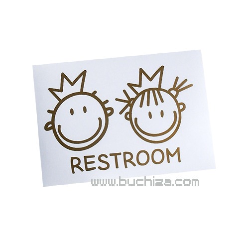 화장실표시 - 왕자와 공주(RESTROOM)이미지와 글씨만이 스티커입니다