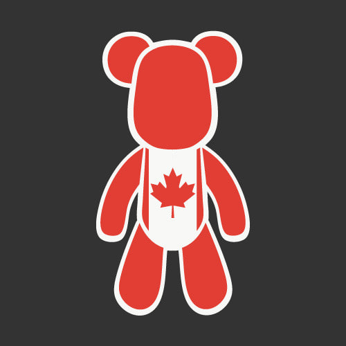 FlagBear 캐나다국기  / 검정색부분은 배경으로써 스티커가 아닙니다  [Digital Print]