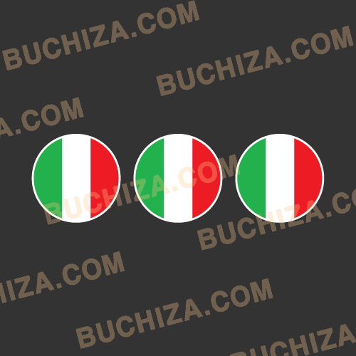 이탈리아 원형 국기 미니 스티커 - 3장 1SET 배송 [Digital Print]