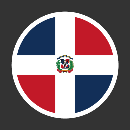 도미니카공화국 원형 국기 스티커 [Digital Print]