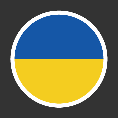 우크라이나 원형 국기 스티커 [Digital Print]
