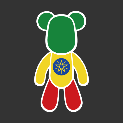FlagBear 에티오피아 국기 스티커 [Digital Print]