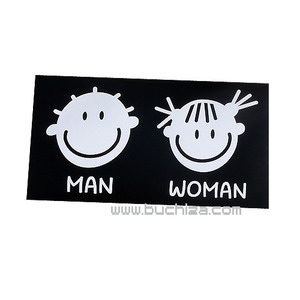 화장실표시 - 스마일 음각(MAN/WOMAN)이미지와 글씨만이 스티커입니다옵션의 사이즈는 WOMAN의 사이즈입니다MAN/WOMAN 1세트 상품