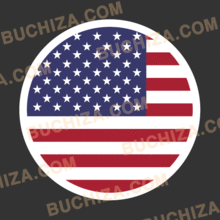 미국 원형 국기 스티커 [Digital Print]