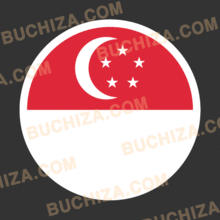 싱가포르 원형 국기 스티커 [Digital Print]