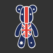 FlagBear 호주국기 / 검정색부분은 배경으로써 스티커가 아닙니다  [Digital Print]